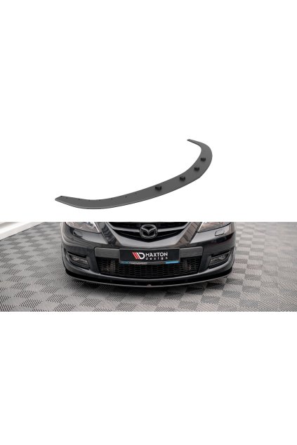 Maxton Design "Street Pro" spoiler pod přední nárazník pro Mazda 3 Mk1 MPS, plast ABS bez povrchové úpravy, s červenou linkou