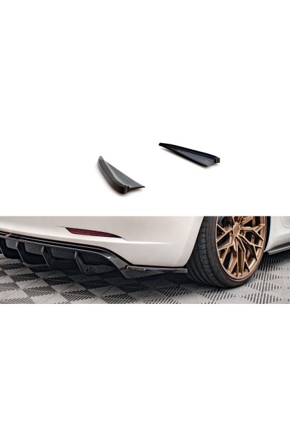 Maxton Design boční difuzory pod zadní nárazník ver.2 pro Tesla Model 3, carbon-Look