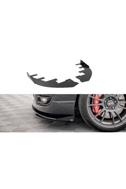 Maxton Design rohové spoilery pod přední nárazník pro Mazda 3 Mk1 MPS, plast ABS bez povrchové úpravy