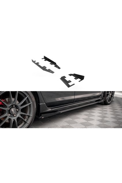 Maxton Design křidélka bočních difuzorů pro Mazda 3 Mk1 MPS, černý lesklý plast ABS