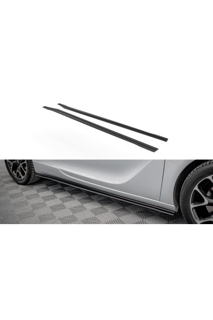 Maxton Design "Street Pro" difuzory pod boční prahy pro Opel Astra J (Mk4), plast ABS bez povrchové úpravy, GTC OPC-Line, s červenou linkou