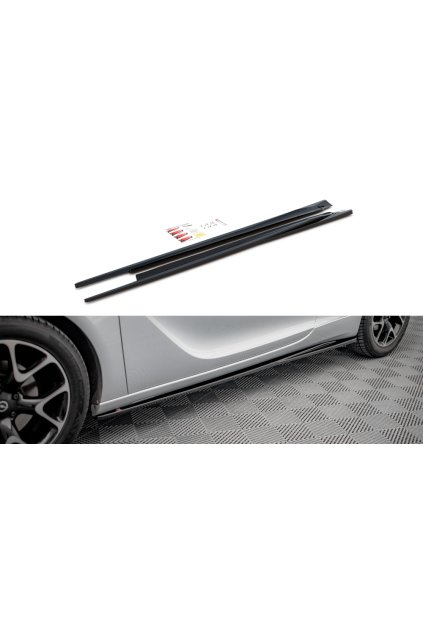 Maxton Design difuzory pod boční prahy pro Opel Astra J (Mk4), carbon-Look, GTC OPC-Line