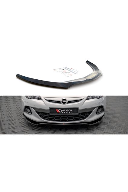 Maxton Design spoiler pod přední nárazník ver.2 pro Opel Astra J (Mk4), černý lesklý plast ABS, GTC OPC-Line
