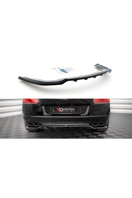 Maxton Design středový spoiler pod zadní nárazník s žebrováním pro Bentley Continental GT Mk2, plast ABS bez povrchové úpravy, V8 S, r.v. 2014-2016
