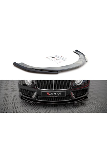 Maxton Design spoiler pod přední nárazník ver.2 pro Bentley Continental GT Mk2, černý lesklý plast ABS, V8 S, r.v. 2014-2016