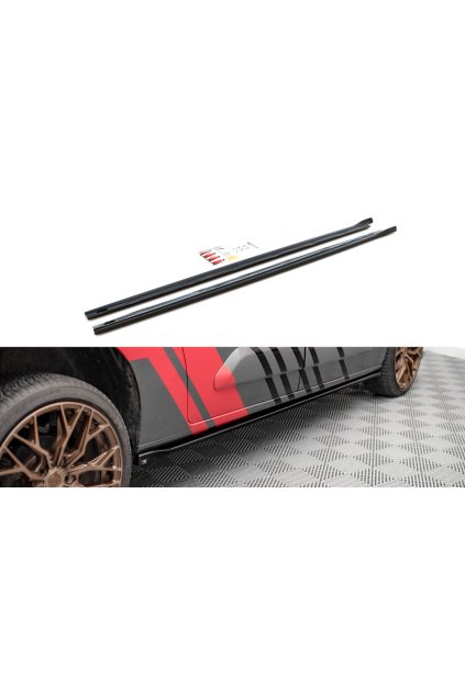 Maxton Design difuzory pod boční prahy pro Peugeot Partner Mk3, carbon-Look