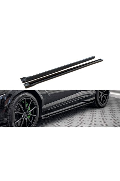 Maxton Design difuzory pod boční prahy pro Lamborghini Urus Mk1, černý lesklý plast ABS