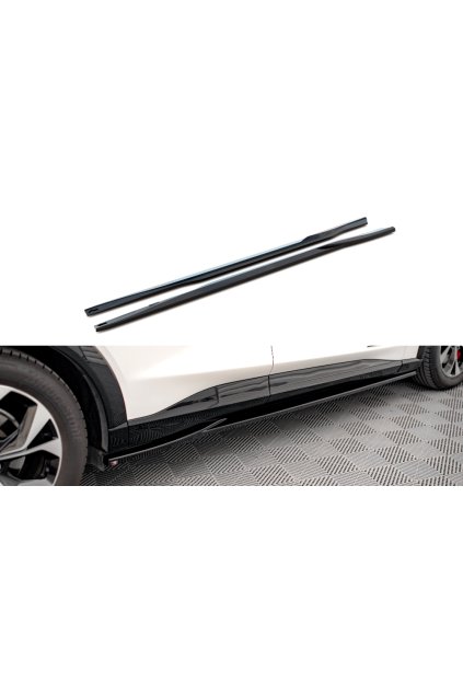 Maxton Design difuzory pod boční prahy pro Ford Mustang Mach-E Mk1, carbon-Look