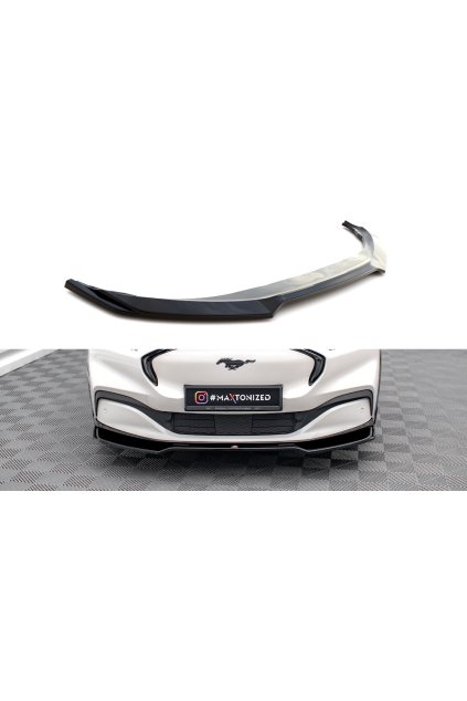 Maxton Design spoiler pod přední nárazník ver.2 pro Ford Mustang Mach-E Mk1, carbon-Look
