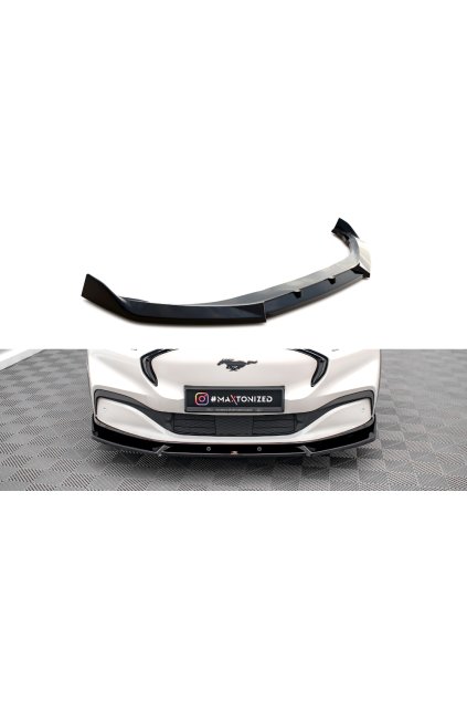 Maxton Design spoiler pod přední nárazník pro Ford Mustang Mach-E Mk1, carbon-Look