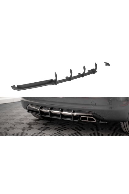 Maxton Design "Street Pro" difuzor zadního nárazníku pro Peugeot 208 Mk1 GTI, plast ABS bez povrchové úpravy, s černou a červenou linkou