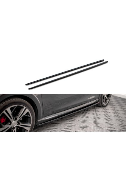 Maxton Design difuzory pod boční prahy pro Peugeot 208 Mk1 GTI, carbon-Look