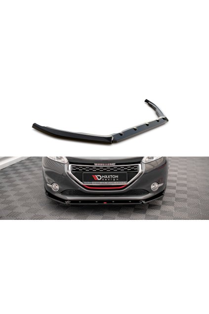 Maxton Design spoiler pod přední nárazník ver.2 pro Peugeot 208 GTI Mk1, černý lesklý plast ABS