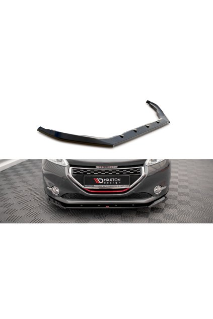 Maxton Design spoiler pod přední nárazník pro Peugeot 208 Mk1 GTI, černý lesklý plast ABS
