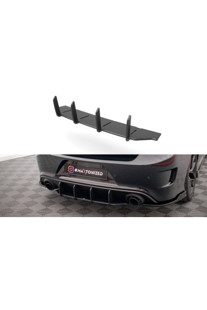 Maxton Design "Street Pro" difuzor zadního nárazníku pro Dodge Charger Mk7 Facelift SRT, plast ABS bez povrchové úpravy, s červenou linkou