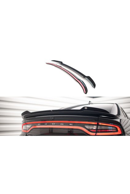 Maxton Design prodloužení spoileru pro Dodge Charger Mk7 Facelift SRT, černý lesklý plast ABS