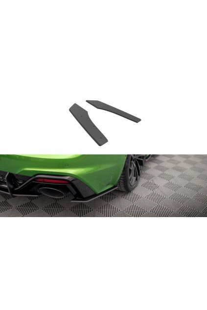 Maxton Design "Street Pro" boční difuzory pod zadní nárazník pro Audi RS5 F5 FL, plast ABS bez povrchové úpravy, s červenou linkou