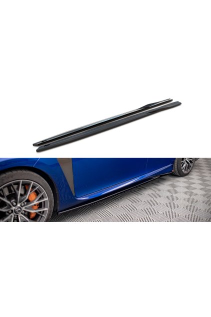 Maxton Design difuzory pod boční prahy pro Lexus GS F Mk4 Facelift, černý lesklý plast ABS