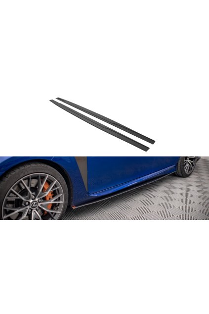 Maxton Design "Street Pro" difuzory pod boční prahy pro Lexus GS F Mk4 Facelift, plast ABS bez povrchové úpravy, s červenou linkou
