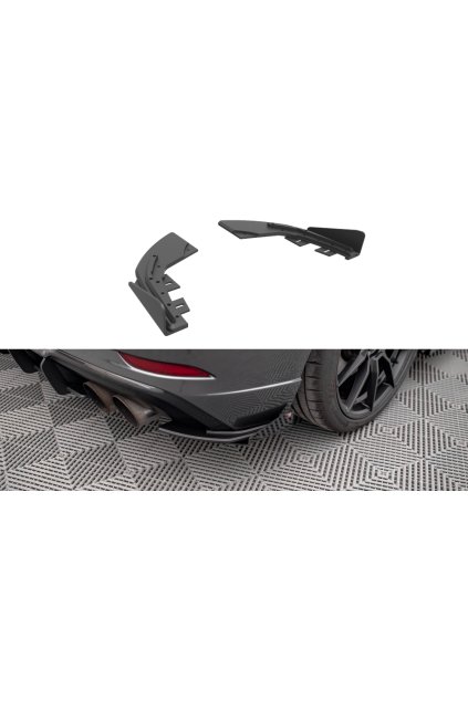 Maxton Design "Street Pro" boční difuzory pod zadní nárazník s křidélky pro Audi S3 8V FL, plast ABS bez povrchové úpravy, Sportback, s červenou linkou