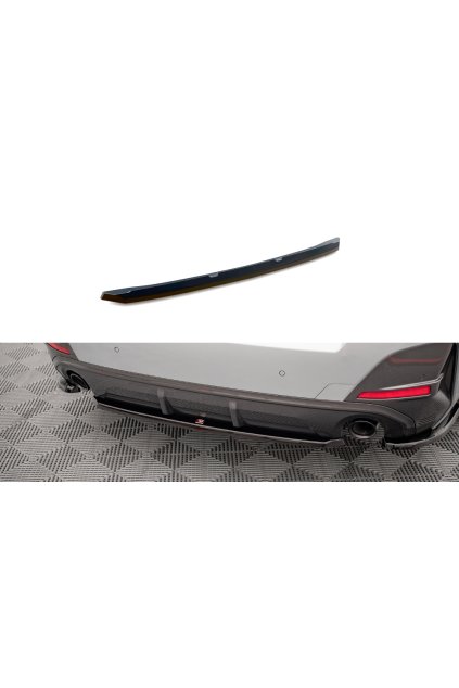 Maxton Design středový spoiler pod zadní nárazník pro BMW řada 4 G26 M-Pack, černý lesklý plast ABS