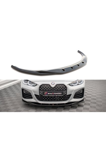 Maxton Design spoiler pod přední nárazník ver.3 pro BMW řada 4 G26 M-Pack, černý lesklý plast ABS