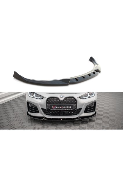 Maxton Design spoiler pod přední nárazník ver.2 pro BMW řada 4 G26 M-Pack, černý lesklý plast ABS