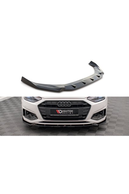 Maxton Design spoiler pod přední nárazník pro Audi A4 B9 FL, černý lesklý plast ABS