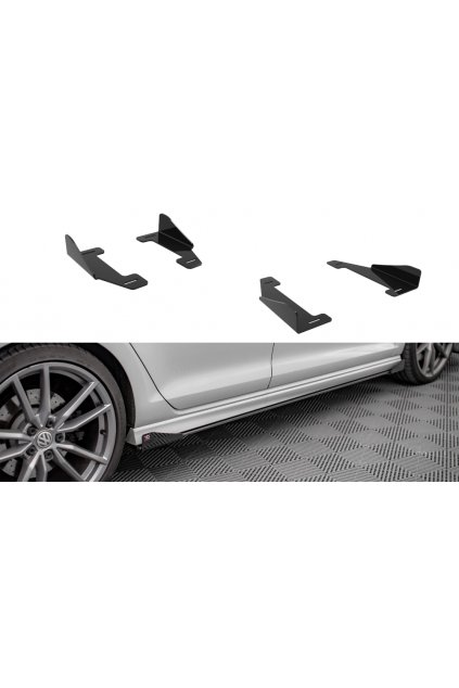 Maxton Design křidélka bočních difuzorů pro Volkswagen Golf R Mk7, černý lesklý plast ABS