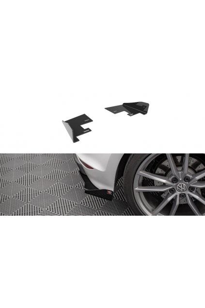 Maxton Design křidélka bočních difuzorů zad. nárazníku pro Volkswagen Golf R Mk7, černý lesklý plast ABS