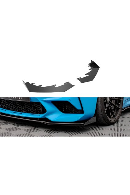Maxton Design rohové spoilery pod přední nárazník pro BMW M2 F87, černý lesklý plast ABS, Competition