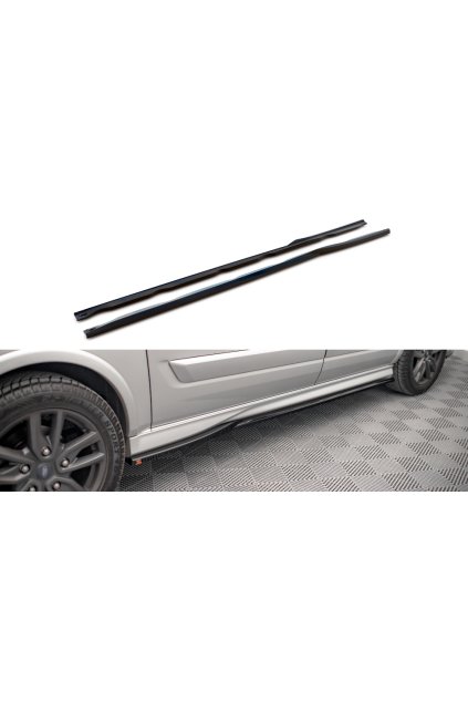 Maxton Design difuzory pod boční prahy pro Ford Transit Custom Mk1 Facelift ST-Line, carbon-Look