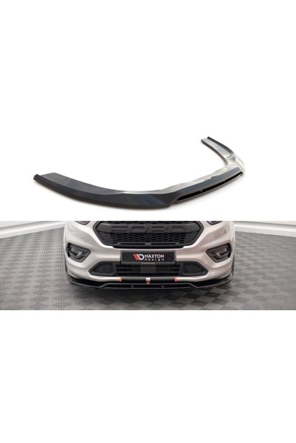 Maxton Design spoiler pod přední nárazník pro Ford Transit Custom Mk1 Facelift ST-Line, carbon-Look