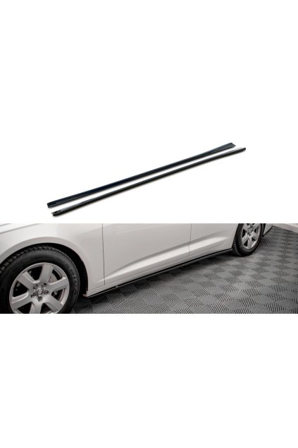 Maxton Design difuzory pod boční prahy pro Audi A6 C8, carbon-Look