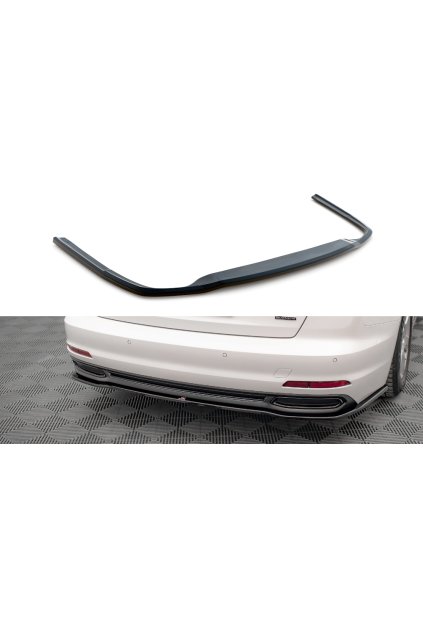 Maxton Design středový spoiler zadního nárazníku pro Audi A6 C8, černý lesklý plast ABS