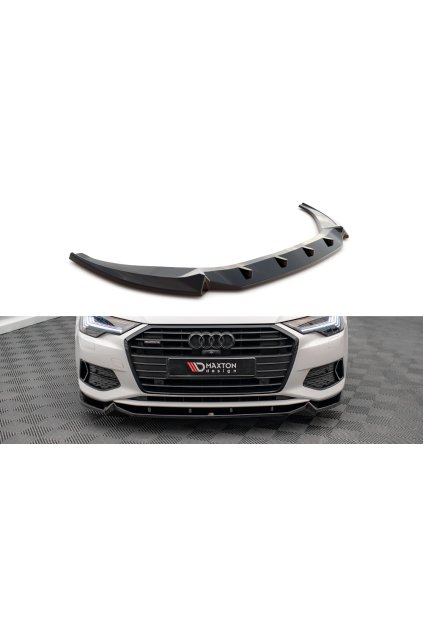 Maxton Design spoiler pod přední nárazník ver.2 pro Audi A6 C8, černý lesklý plast ABS