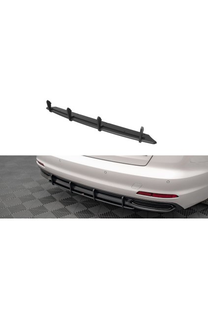 Maxton Design "Street Pro" difuzor zadního nárazníku pro Audi A6 C8, plast ABS bez povrchové úpravy, s černou a červenou linkou