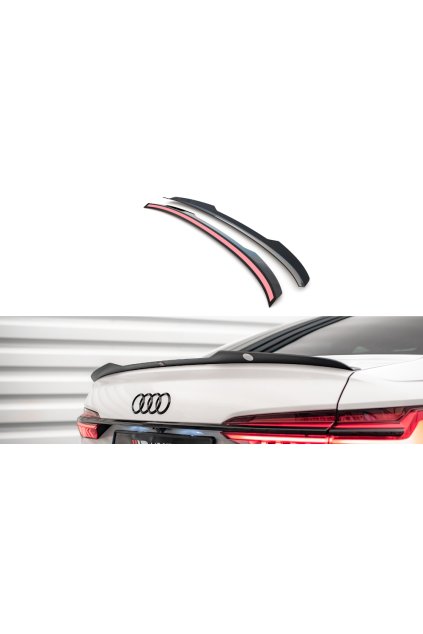 Maxton Design prodloužení spoileru pro Audi A6 C8, černý lesklý plast ABS