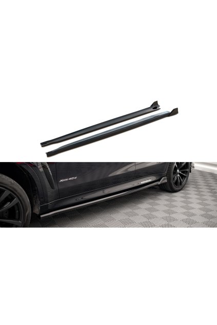 Maxton Design difuzory pod boční prahy ver.2 pro BMW X6 F16, carbon-Look, M-Pack