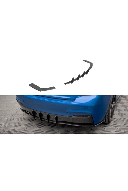 Maxton Design "Street Pro" difuzor zadního nárazníku pro BMW řada 2 F22, plast ABS bez povrchové úpravy, s černou a červenou linkou, M-pack
