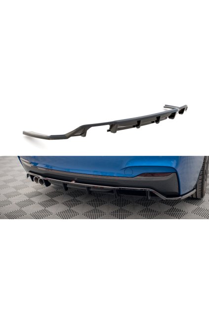 Maxton Design středový spoiler pod zadní nárazník s žebrováním pro BMW řada 2 F22, carbon-Look, M-pack