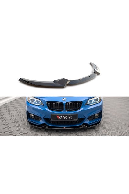 Maxton Design spoiler pod přední nárazník ver.2 pro BMW řada 2 F22, černý lesklý plast ABS, M-pack