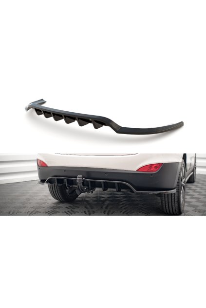 Maxton Design středový spoiler pod zadní nárazník s žebrováním pro Hyundai ix35 Mk1, carbon-Look