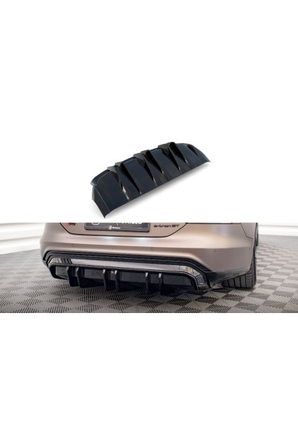 Maxton Design vložka zadního nárazníku pro Audi e-tron GT / RS GT Mk1, černý lesklý plast ABS