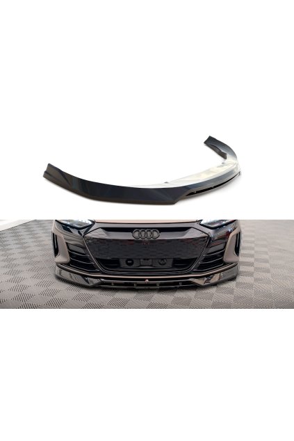 Maxton Design spoiler pod přední nárazník ver.3 pro Audi e-tron GT / RS GT Mk1, černý lesklý plast ABS