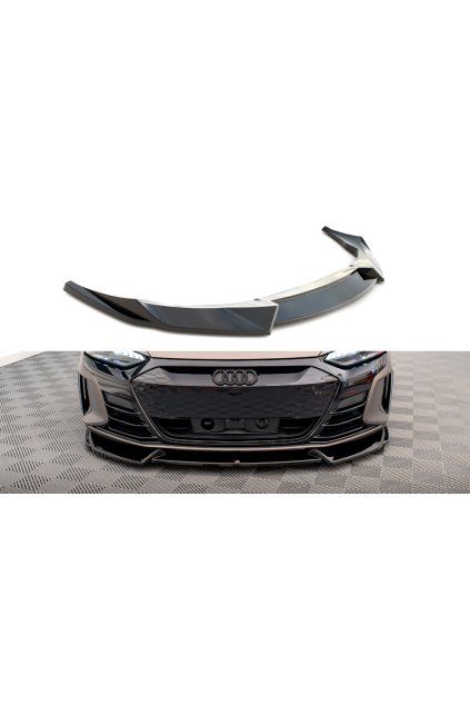 Maxton Design spoiler pod přední nárazník pro Audi e-tron GT / RS GT Mk1, černý lesklý plast ABS