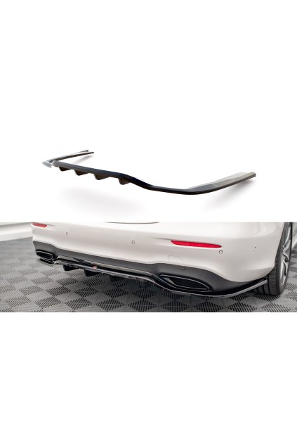 Maxton Design středový spoiler pod zadní nárazník s žebrováním pro Mercedes třída E W213 FL/AMG-Line/Sedan, carbon-Look