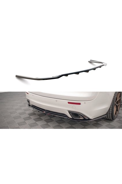 Maxton Design středový spoiler pod zadní nárazník s žebrováním pro Opel Insignia OPC Mk1, černý lesklý plast ABS