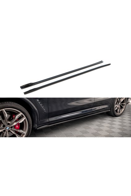 Maxton Design difuzory pod boční prahy pro BMW X3 G01, carbon-Look, M40d