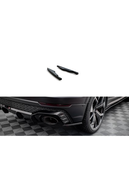 Maxton Design boční difuzory pod zadní nárazník ver.2 pro Audi RSQ8 Mk1, černý lesklý plast ABS